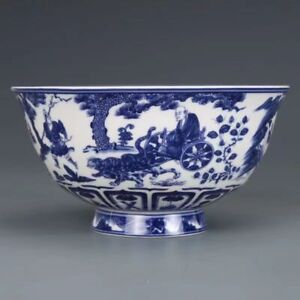 Chinese Antique Antique Porcelain Blue And White Figure Tea Bowl