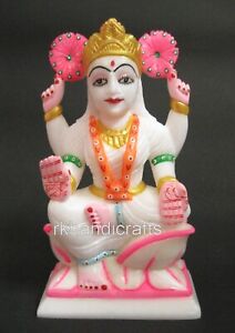 9 Inches Marble Table Master Piece For Home Decor Handmade Work Laxmi Maa Statue