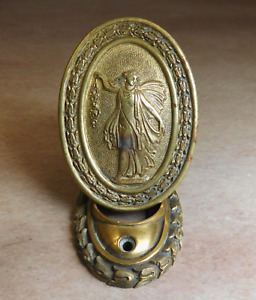 Antique Original P E Guerin Brass Bronze Figural Maiden Goddess Woman Door Knob