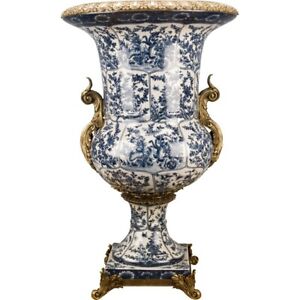 Magnificent Large Porcelain Urn Vase Planter With Bronze Ormolu 33 H