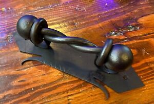 Rustic Door Hardware Hand Forged Solid Wrought Iron 12 X 4 Pull Handle Fancy