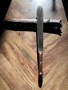 West African Nigeria Sword Knife Dagger W Sheath Antique Leather Hand Mad
