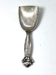 Georg Jensen Acorn Pattern Danish Sterling Silver Tea Caddy Spoon Sugar Shovel