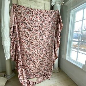 Bed Cover Bedspread Daybed Coverlet Pink Floral Design Pink Printed Linen Fabri