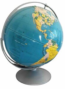 Vintage Nystrom 16 Readiness Globe 1990 S Map Rotating Raised Graphics Read