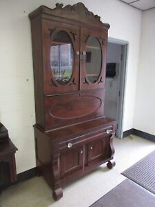 Antique American Empire Secretary Desk Bookcase Circa 1840 1860