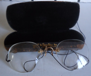 Antique Pince Nez Eyeglasses W Case Gall Lembke Ny Ful Vue Cord W Slide