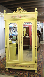 French Antique Louis Xvi Painted Armoire