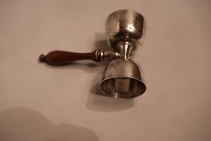B M Sterling Silver Double Jigger With Wooden Handle Vintage Monogrammed
