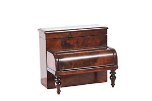 Victorian Burr Walnut Desk Stand In The Form Of Upright Piano