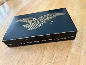 Vintage Americana Tole Hand Painted Tin Box