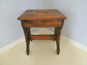 Small Vintage Antique Rustic Handmade Solid Wood Foot Step Stool Plant Stand