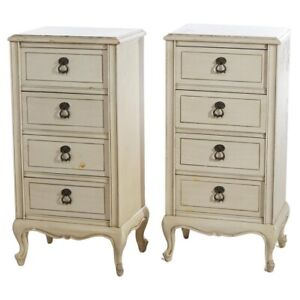 Pair French Provincial Style Four Drawer Side Cabinets 20th C