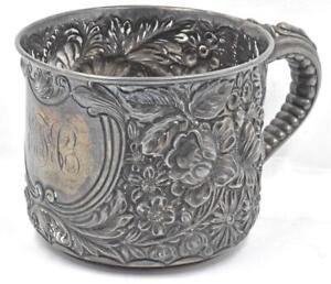 Antique Sterling Gorham Repousse Design Large Baby Cup 6377 143 2 Grams 4 6oz