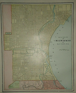 Vintage Circa 1898 Milwaukee Map Antique Original Folio Size Map Atlas Map