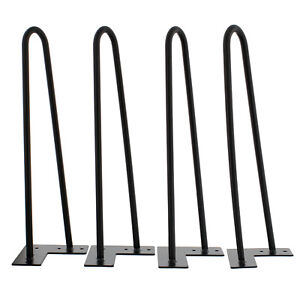 7penn Hairpin 16 Inch Black Satin Metal Furniture Coffee Table Legs 4 Pack