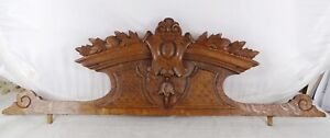 27 5 Antique French Hand Carved Wood Solid Oak Pediment Crown