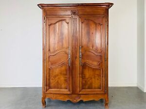 Antique French Louis Xv Solid Walnut Armoire