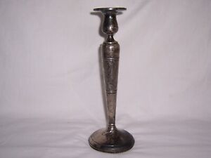 Vintage Acme Sterling Silver Weighted Candlestick Candle Holder 10 Tall