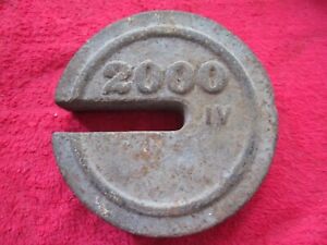 Antique 2000 Iv Cast Iron Hanging Platform Stacking Scale Counter Weight