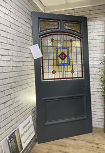 Period Victorian Door Front Entrance Antique Reclaimed Coloured Leaded Glass