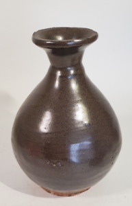 Antique Chinese Pottery Brown Sake Liquor Bottle