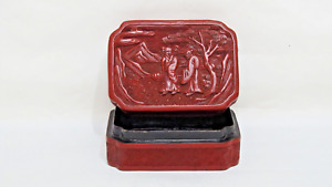 Old Or Antique Chinese Carved Cinnabar Lacquer Box