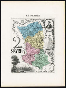 Antique Print Deux Sevres Niort Fontanes Maintenon France Vuillemin Migeon 1878