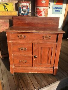 Antique Country Farm House Wash Stand Kitchen Cupboard 31inx 16x 30in Victorian