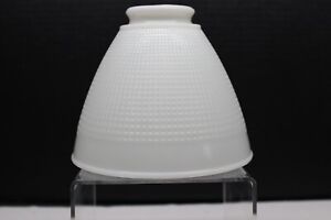 Vintage 6 Torchiere Milk Waffle Glass Corning Lamp Shade 2 1 4 Fitter