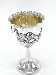 Wang Hing Silver And Gilt Chinese Export Silver Egg Cup