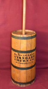 Vintage Wood Butter Churn Standard Churn Co No 6 3 Gal Made In Ohio Usa 