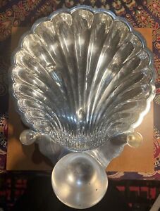 Silver Plated Flip Top Scallop Tray Candlestick Tray