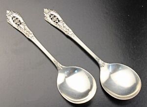 Special On 2 Wallace Sterling Rose Point Cream Soup Spoons