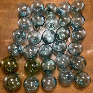 Japanese Antique Glass Fishing Float Balls 9 Cm Lot 30 Bulk Vintage Retro Japan