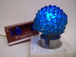 Czech Flower Glass Beaded Bulb Cover Lamp Shade Blue Flowers Turq Petals 3 1 2