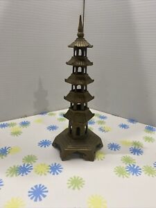 Antique Chinese Bronze Pagoda Temple Figure Figurine Statue