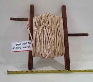 Antique Primitive Wooden Rope Yarn Winder Wind Up Clothing Line Vtg Hand Tool