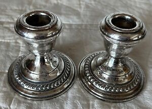 Arrowsmith Sterling Silver Candle Holders Weighted Reinforced 3 