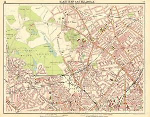 London N Hampstead Holloway Highgate Kentish Town Belsize Park Camden 1921 Map