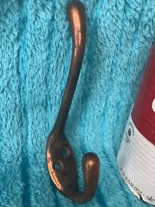 1900s Primitive Country Antique Flashed Cast Bronze Iron Forged Coat Hook