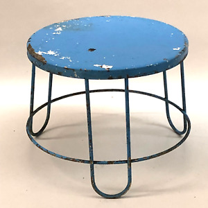 Vintage Blue Metal Child S 1 Step Stool Or Play Table