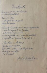 Manuscript Of The Poetry Instintos By Andres Nun Ez Ramos Original Signed