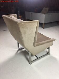 Vintage Adrian Pearsall Craft Associates Geometric Chrome Framed Lounge Chair