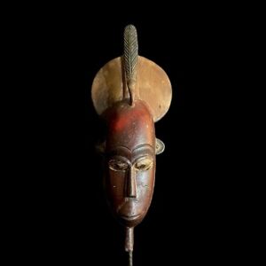Vintage Hand Carved Wooden Tribal African Art Face Mask African Guro Baule 9966