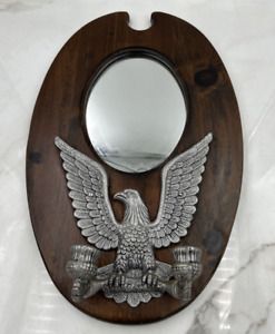 Vtg Federal Eagle Candlestick Holder Port Hole Mirror Home Decor Ornamental