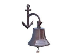 Ship S Bell Copper Finish Solid Aluminum 9 W Anchor Bracket Hanging Wall Decor