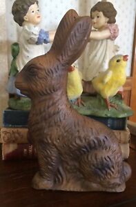 Primitive Chocolate Bunny Rabbit Mold Resin Figurine 8 Easter Farmhouse Spring