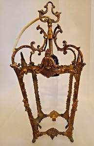 French Louis Xvi Style Gilded Bronze Lantern Pendant Chandelier Early 1900s