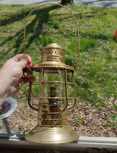 Antique Universal Metal Spinning Stamping Co New York Brass Ship S Lantern